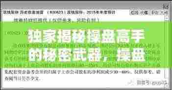独家揭秘操盘高手的秘密武器,操盘暗号与投资秘籍分享