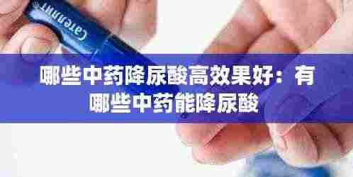 哪些中药降尿酸高效果好:有哪些中药能降尿酸