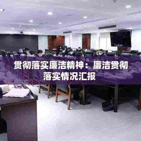 贯彻落实廉洁精神:廉洁贯彻落实情况汇报