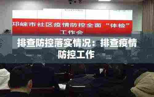 排查防控落实情况:排查疫情防控工作
