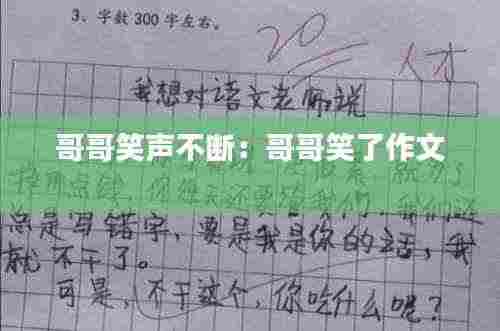 哥哥笑声不断：哥哥笑了作文 