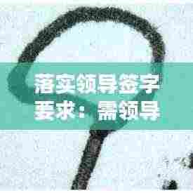 落实领导签字要求:需领导签字的报告格式
