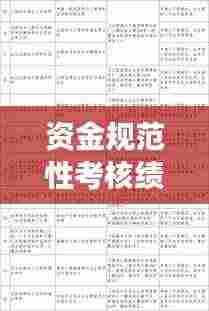 资金规范性考核绩效分析：资金管理绩效 