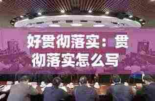 好贯彻落实：贯彻落实怎么写 