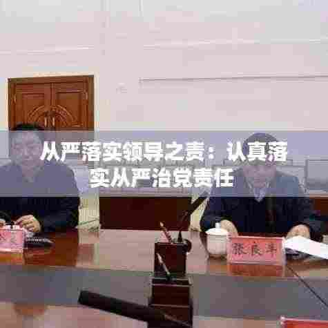 从严落实领导之责:认真落实从严治党责任