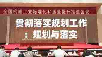 贯彻落实规划工作:规划与落实