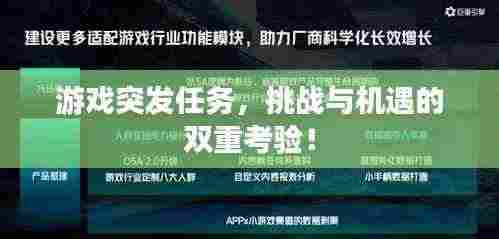 游戏突发任务，挑战与机遇的双重考验！